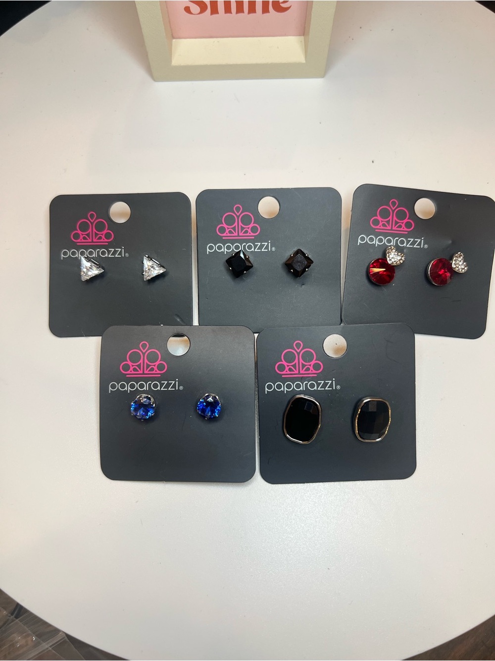 Lot of 5 Paparazzi Stud earrings in various colors Lot A043